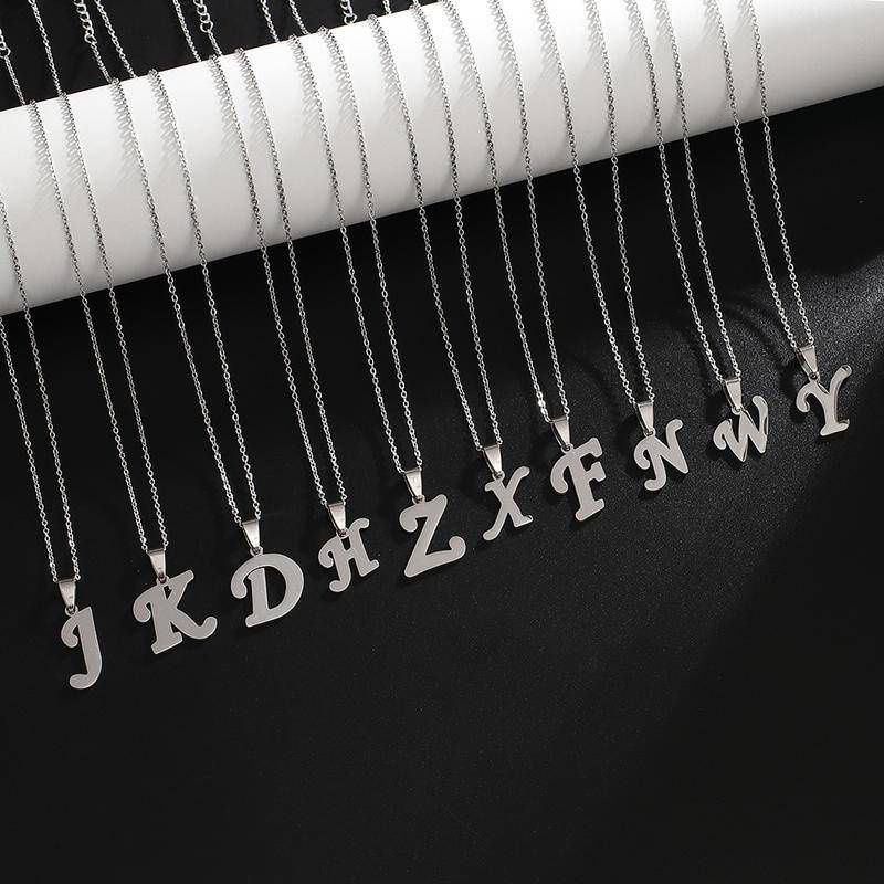 Personalized Initial Necklace - Elegant Letter Pendant in Silver