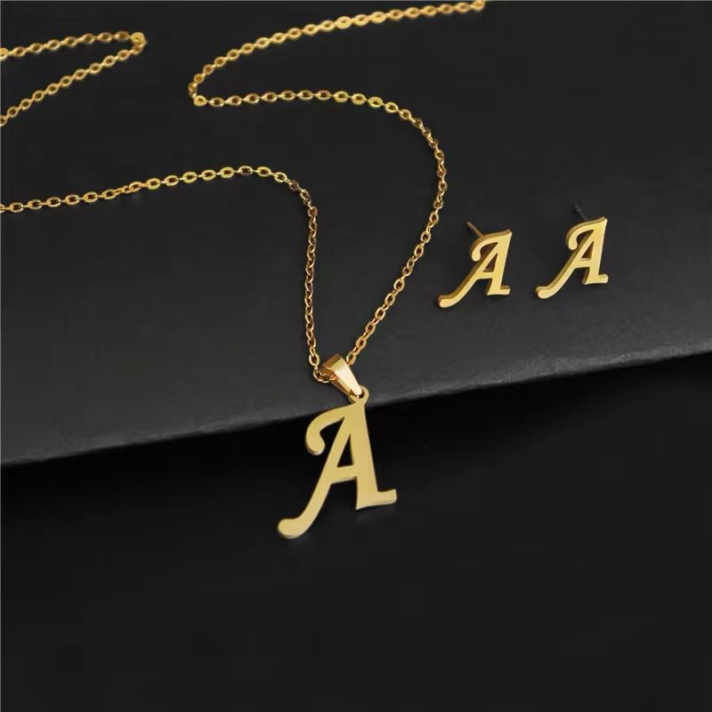 Personalized Initial Necklace - Elegant Letter Pendant in Gold