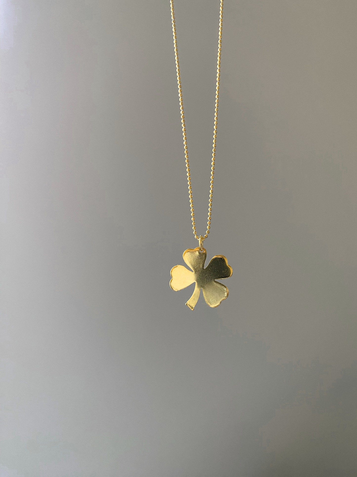 Four-Leaf Clover Necklace - Stainless steel/Four-Leaf Clover Drop Earrings - Stainless Steel