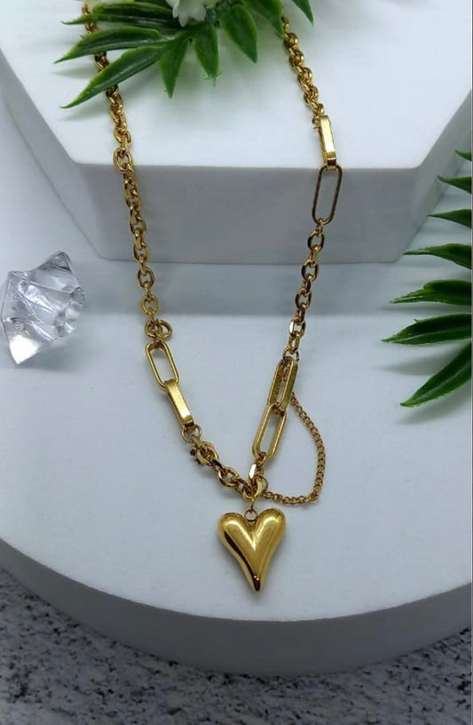 Elegant Stainless Steel Necklace Fine Jewelry Chic Tassel Heart