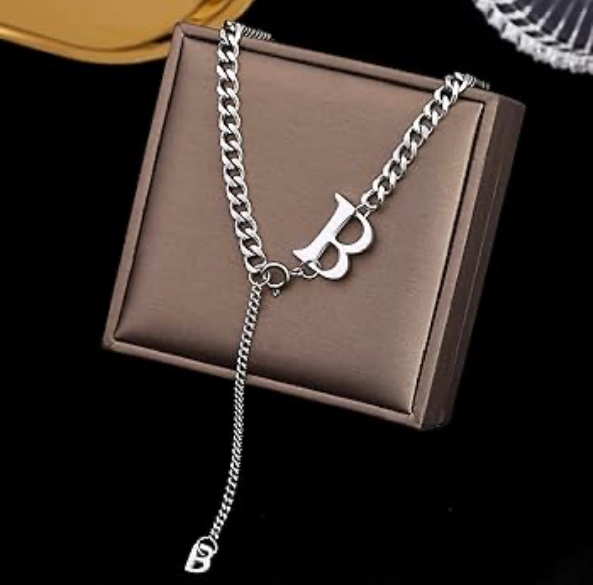 Fashion Classic Letter B Pendant Necklace Stainless Steel