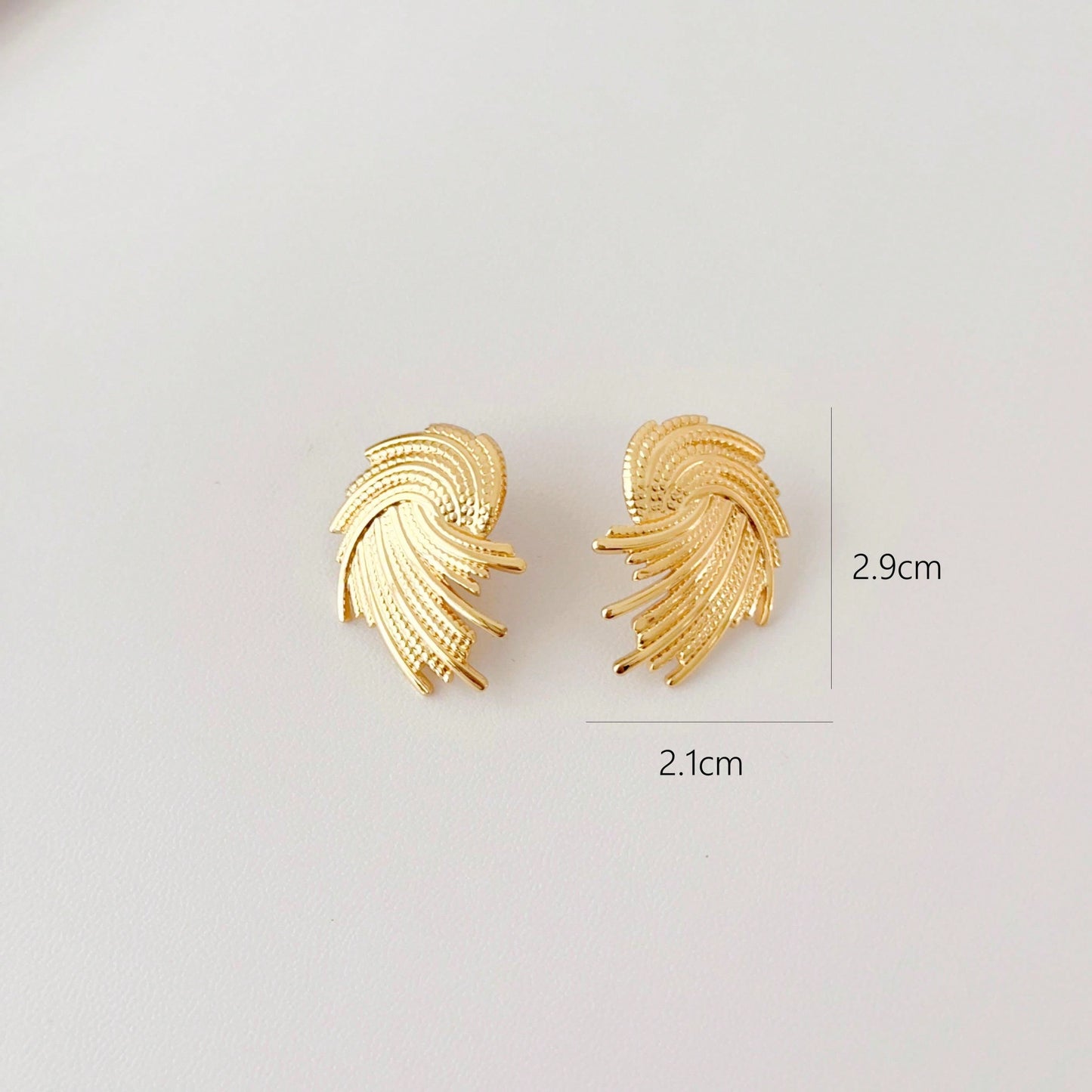 Stylish Gold-Plated Stainless Steel Winged Earrings for Women